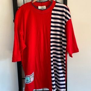 Womans Red, White and Black Shirt by YS Studio Youngstuff